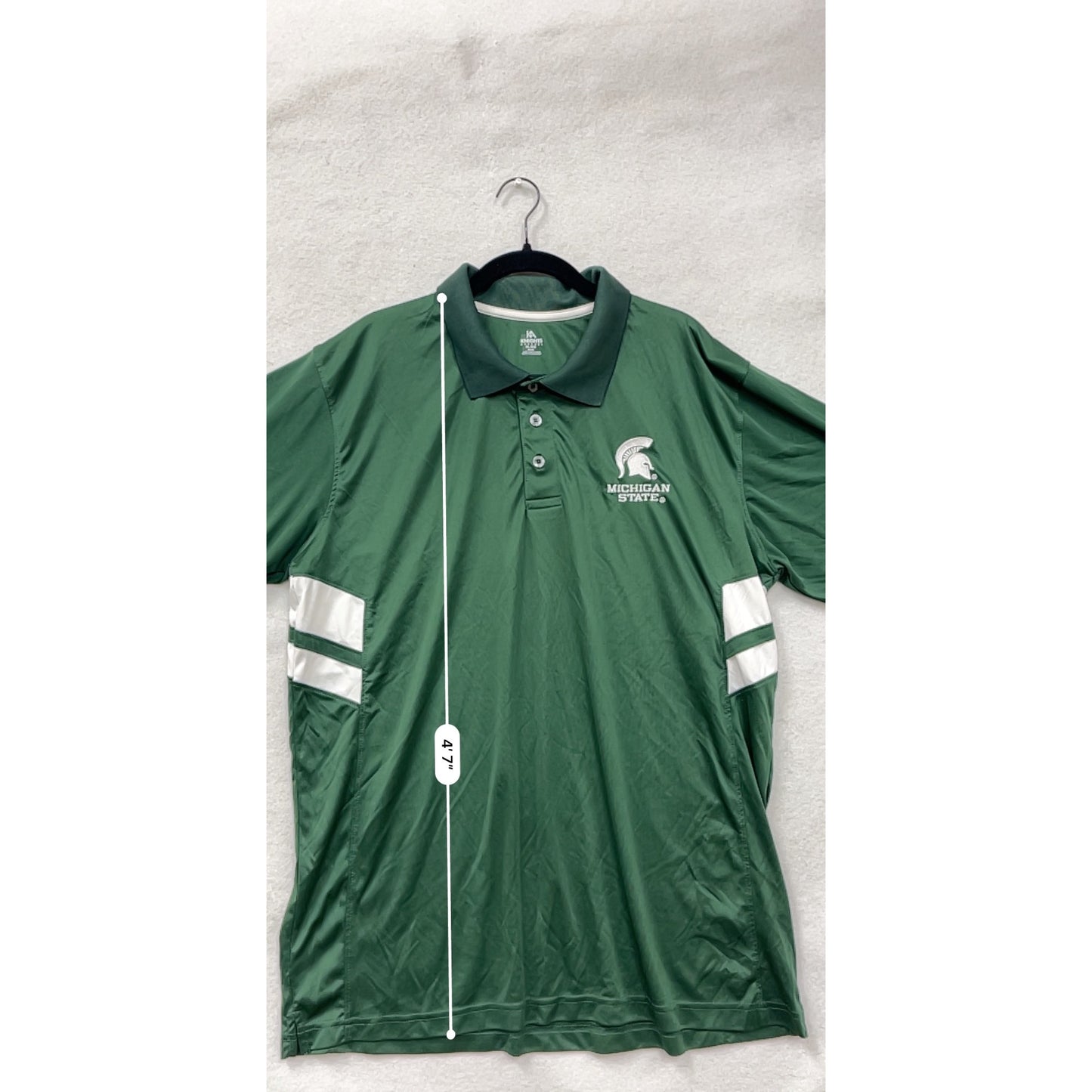 Michigan State Spartans Polo Shirt Knights Apparel Mens XL Green White #6785