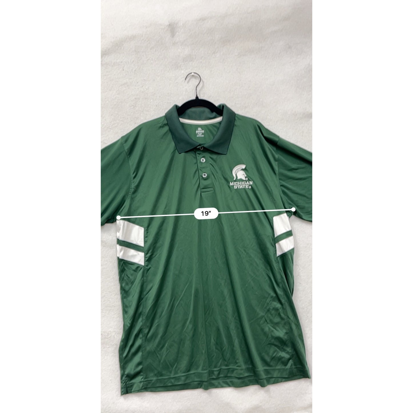 Michigan State Spartans Polo Shirt Knights Apparel Mens XL Green White #6785