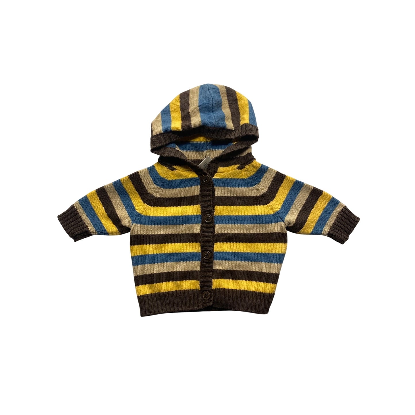 Gymboree Baby Striped Hooded Cardigan Sweater 0-3 Mos 100% Cotton #7147