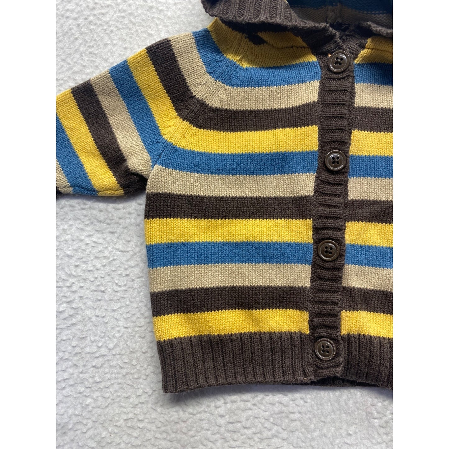 Gymboree Baby Striped Hooded Cardigan Sweater 0-3 Mos 100% Cotton #7147