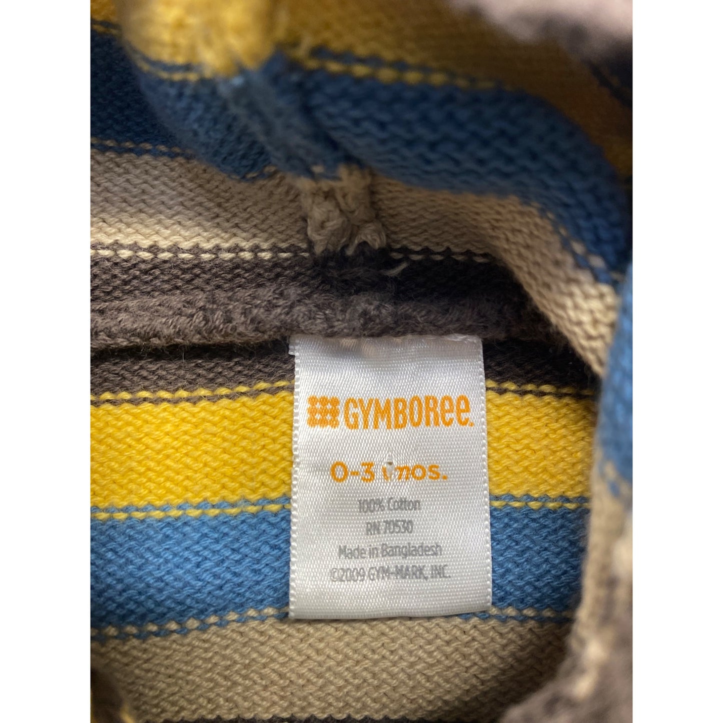 Gymboree Baby Striped Hooded Cardigan Sweater 0-3 Mos 100% Cotton #7147