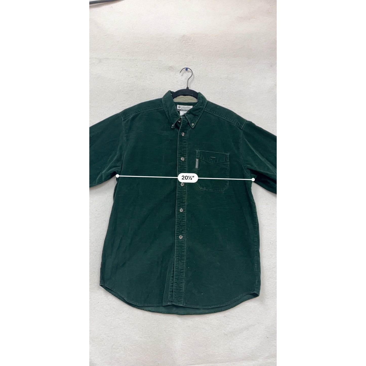 Columbia Dark Green Corduroy Shirt M #853A