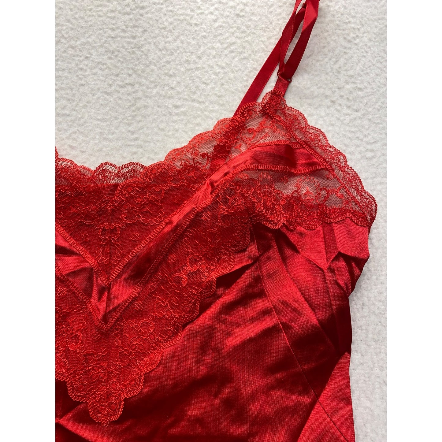 Vintage Red Vanity Fair Lace Trim Camisole #5730