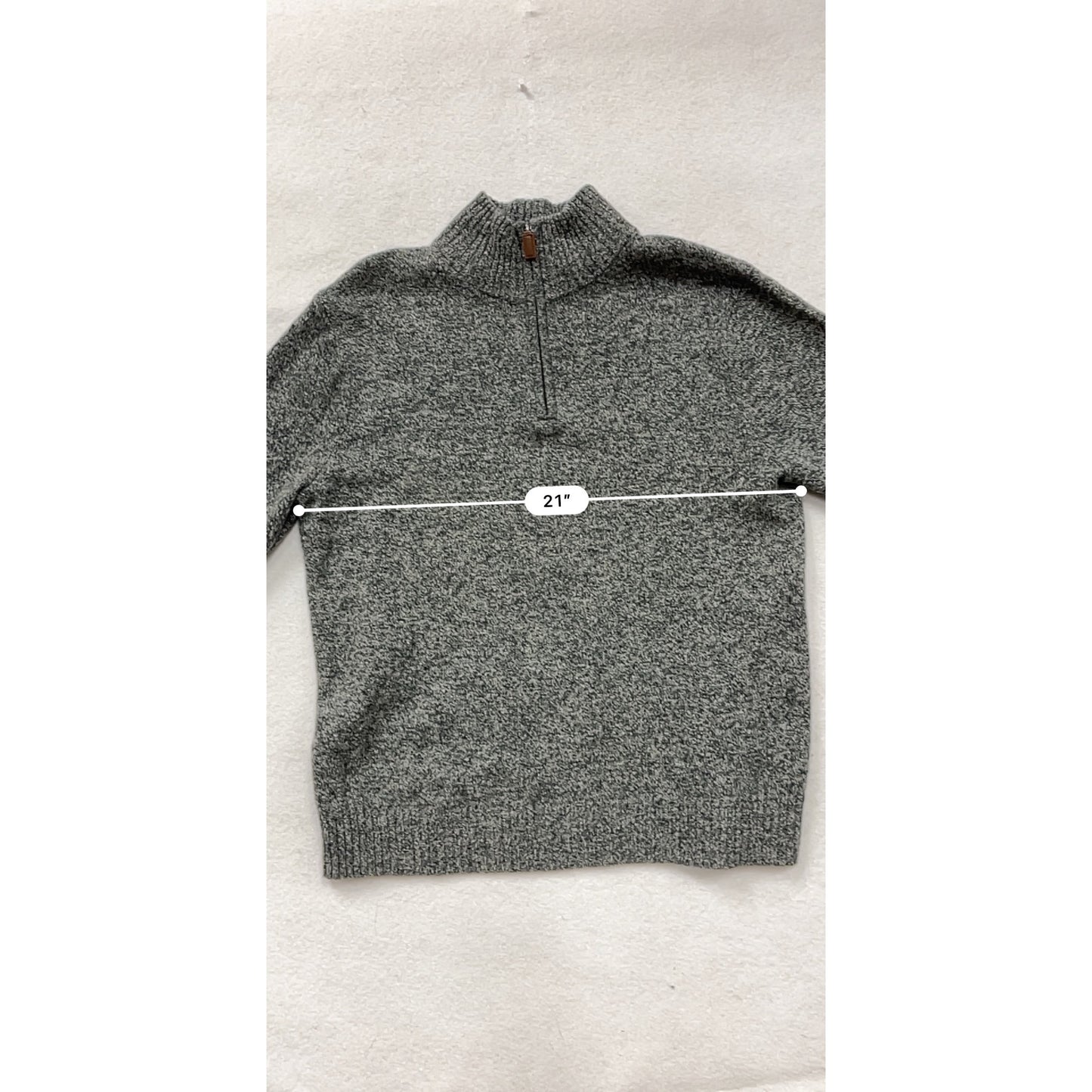 J.Crew Half-Zip Sweater L 100% Lambs Wool Gray #8324