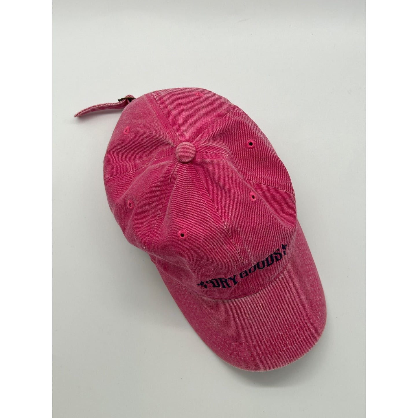 Dry Goods Pink Adjustable Baseball Cap 100% Cotton Embroidered Logo Unisex #6639