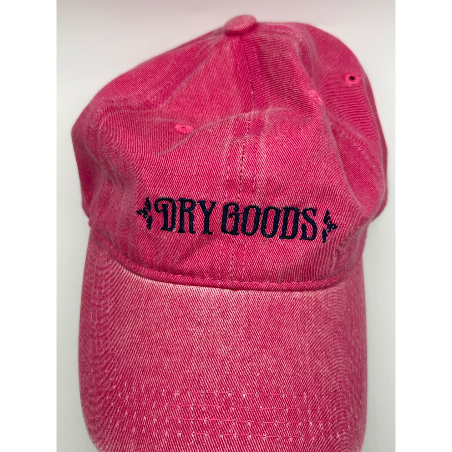 Dry Goods Pink Adjustable Baseball Cap 100% Cotton Embroidered Logo Unisex #6639