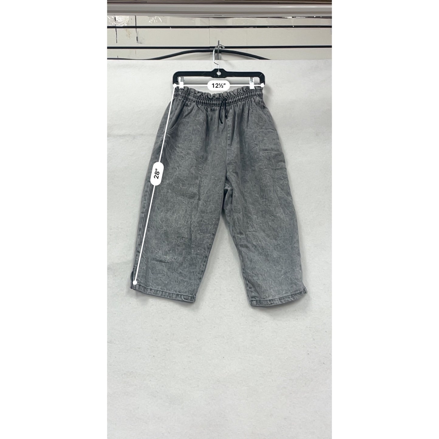 Vintage PatchN Place Gray Elastic Waist Pants #201A