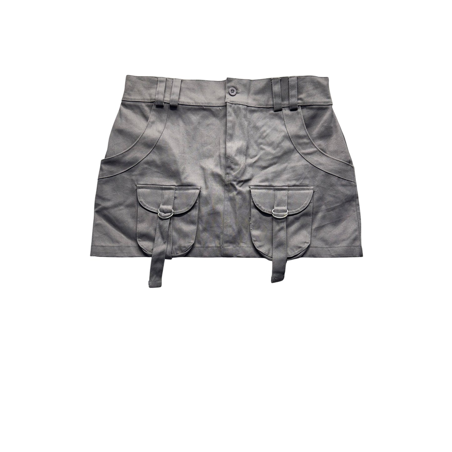 PrettyLittleThing Utility Mini Skirt Gray UK 12 / US 8 #7975