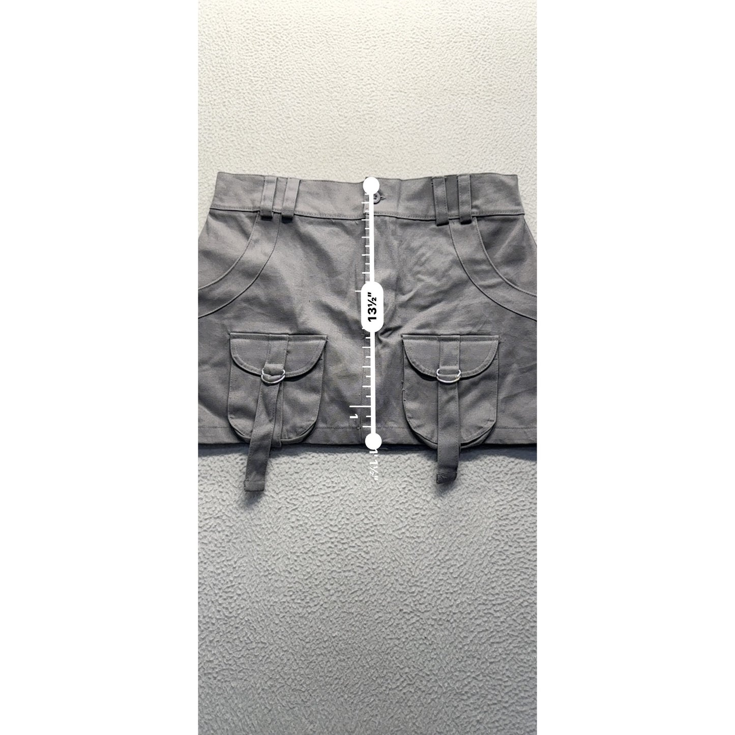 PrettyLittleThing Utility Mini Skirt Gray UK 12 / US 8 #7975