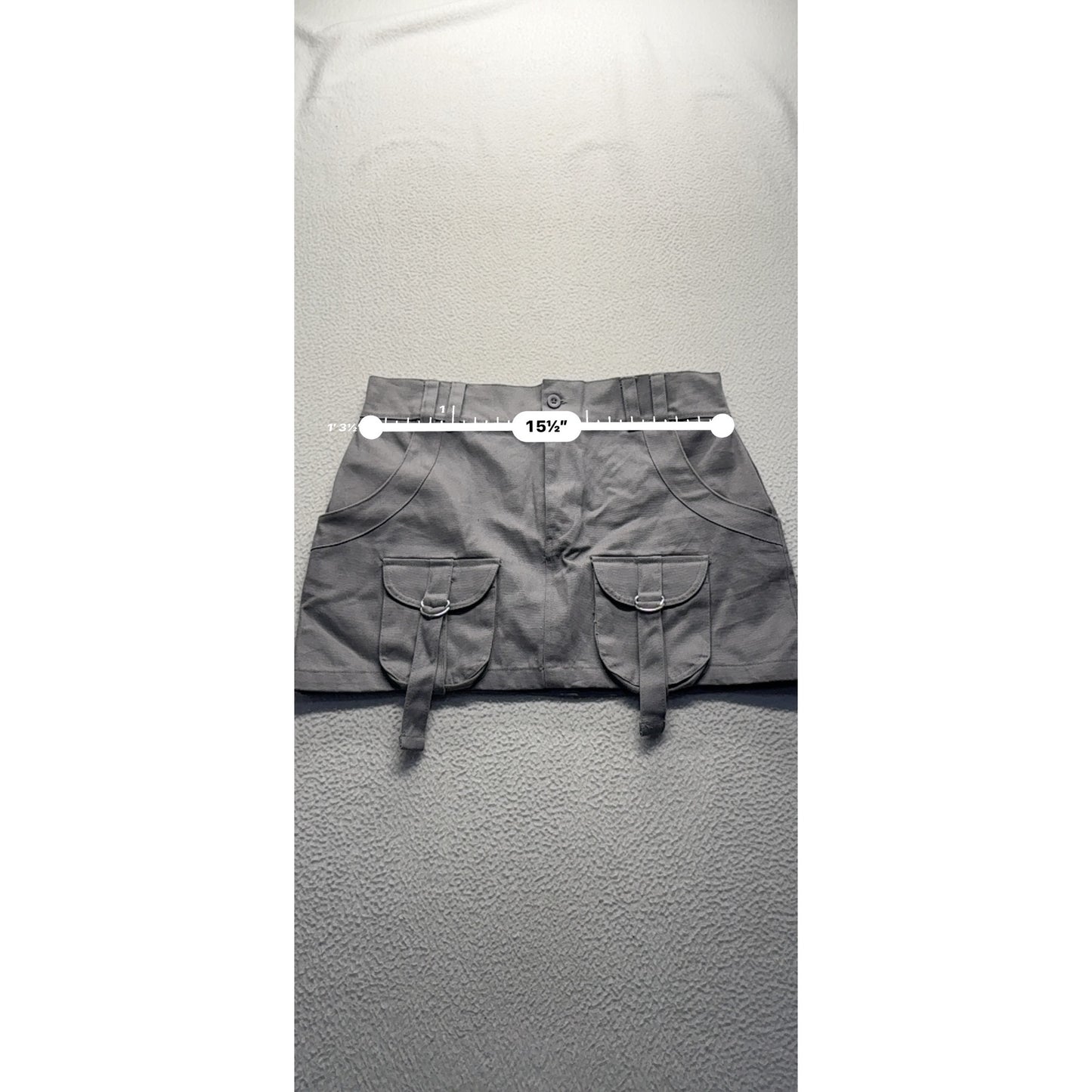 PrettyLittleThing Utility Mini Skirt Gray UK 12 / US 8 #7975