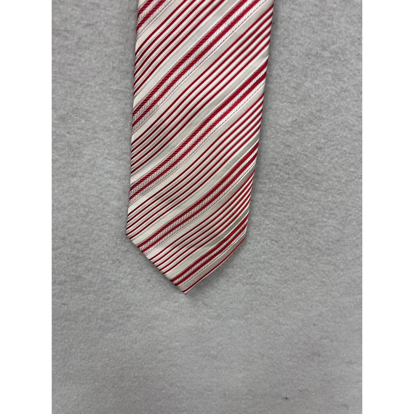 Mens Got Knot Red & White Striped 100% Silk #40A