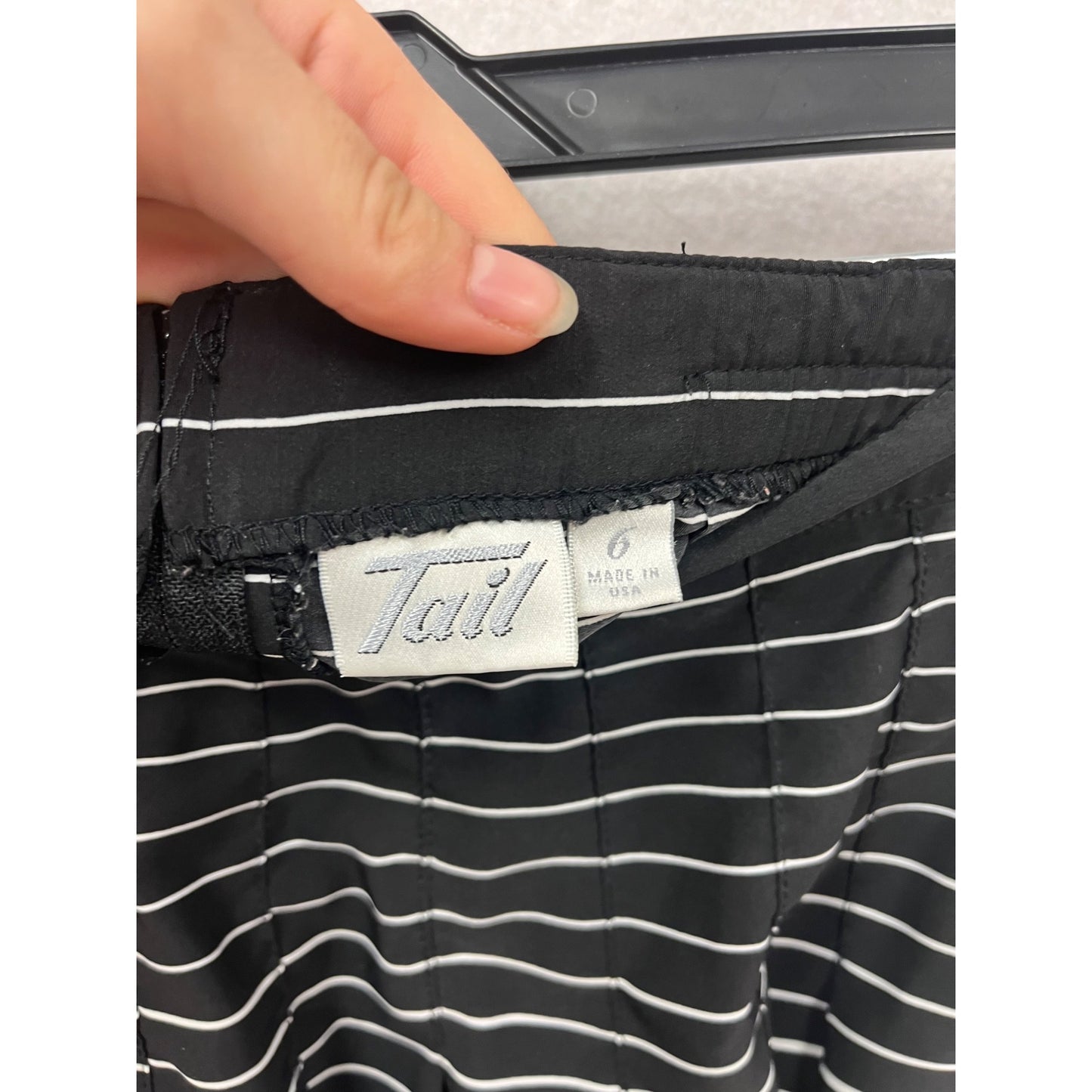 Tail Girls Striped Pleated Skirt Size 6 Black White Multicolor #58A