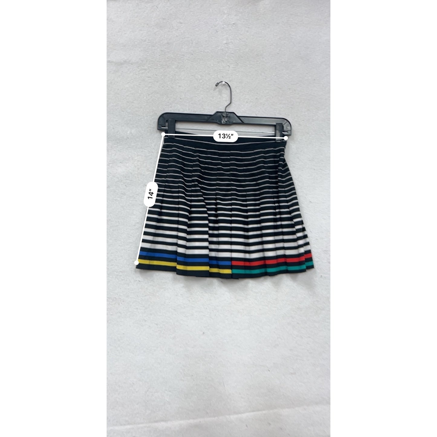 Tail Girls Striped Pleated Skirt Size 6 Black White Multicolor #58A
