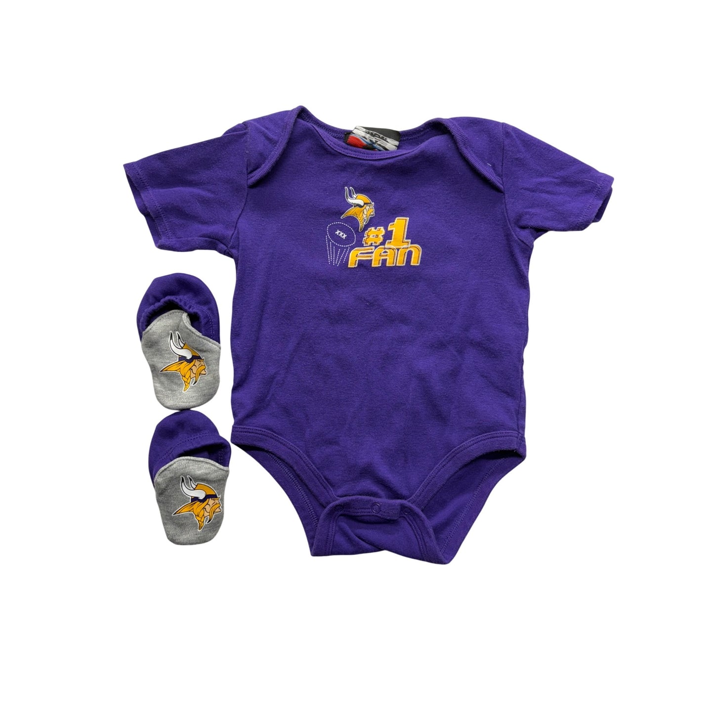NFL Team Apparel Baby Vikings Purple bodysuit & Booties Set #7439