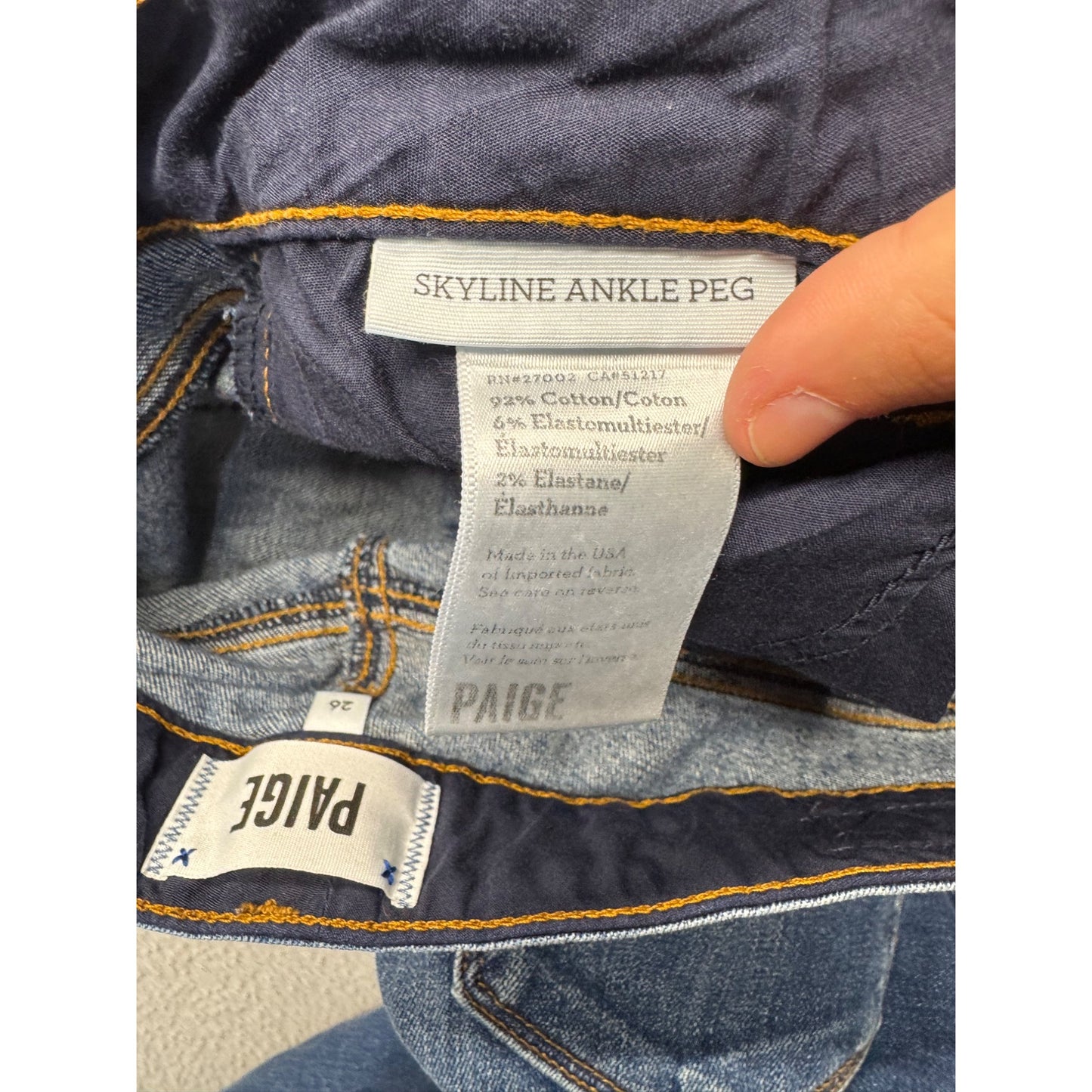 Paige Skyline Ankle Peg Jeans Size 26 #7945