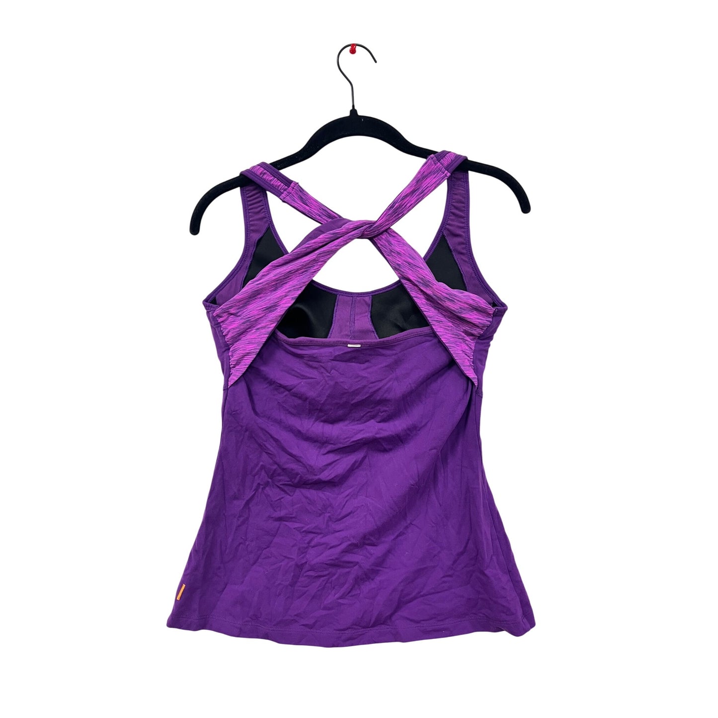 Lucy Twist Back Womens Athletic Purple Tank Top XS/S #6345