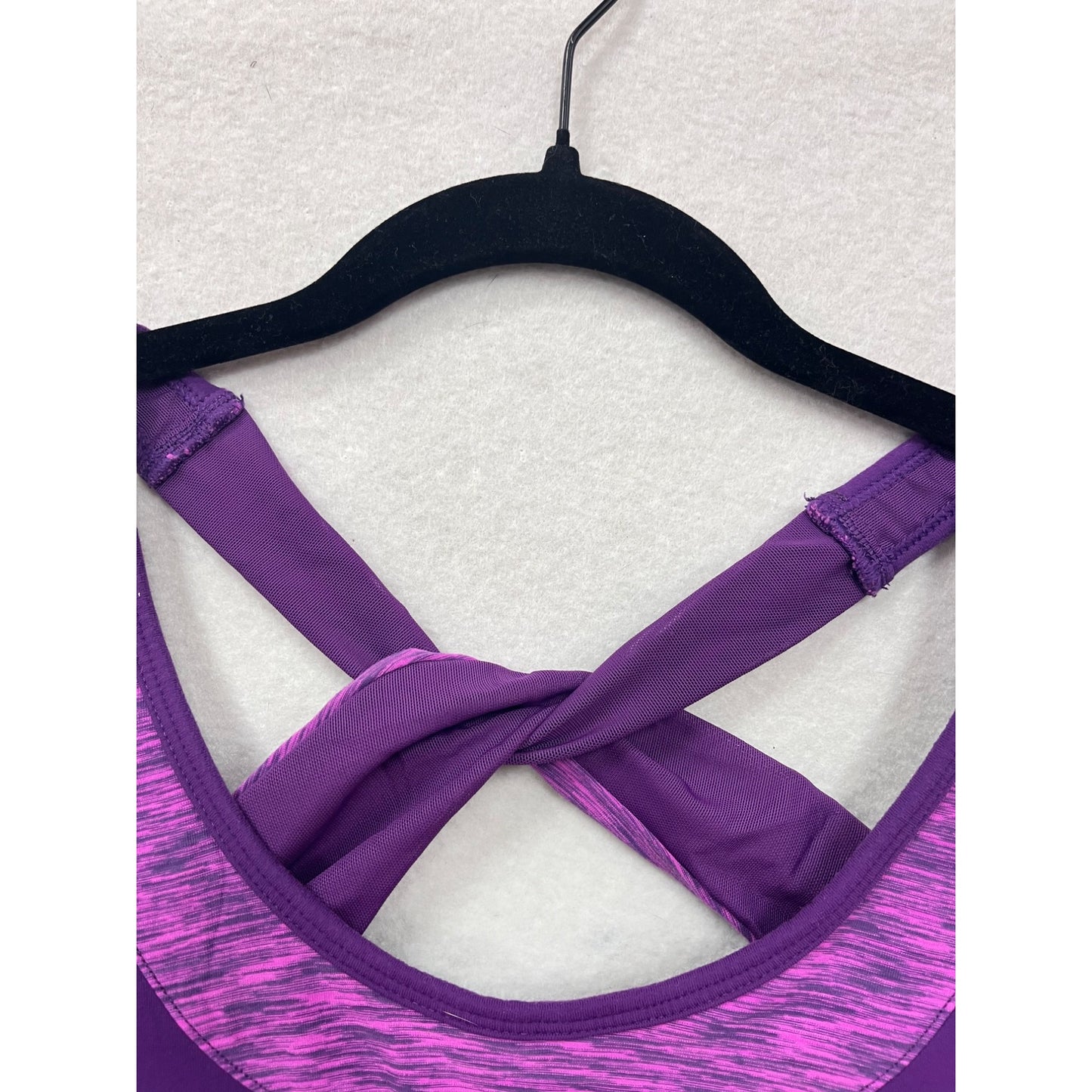 Lucy Twist Back Womens Athletic Purple Tank Top XS/S #6345