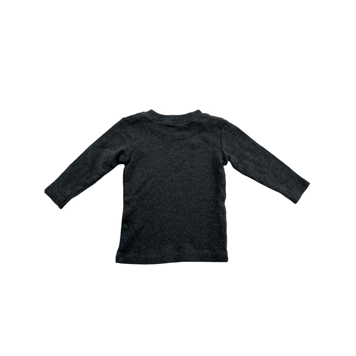 Oh Baby! Long-Sleeve Gray Cat Graphic Toddler Shirt #6467