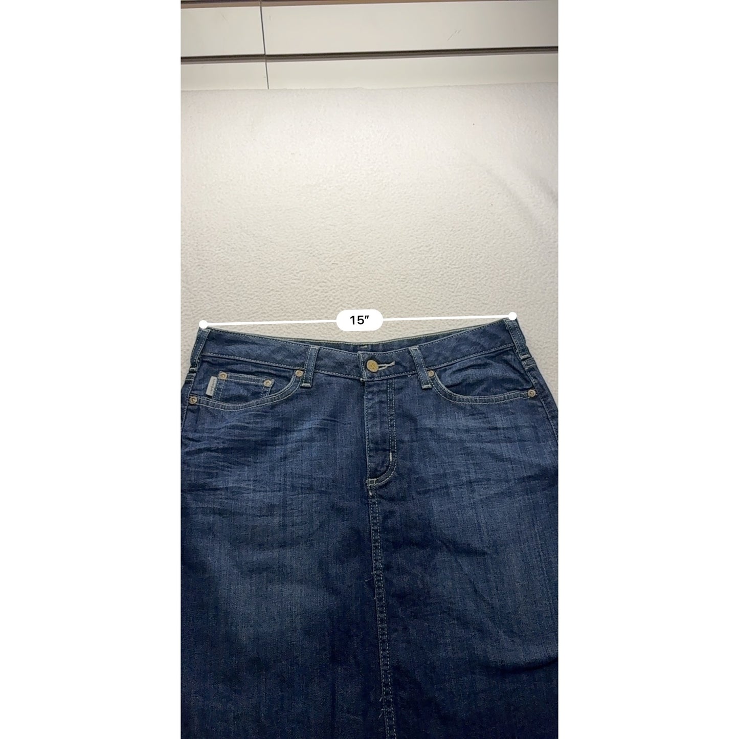 Carhartt Womens Blue Denim Jean Skirt #7565