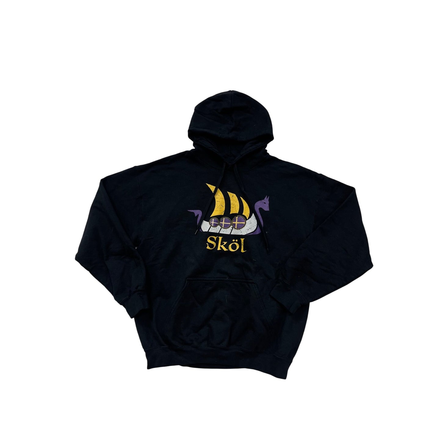 Sköl Viking Ship Graphic Black Hoodie L #8963