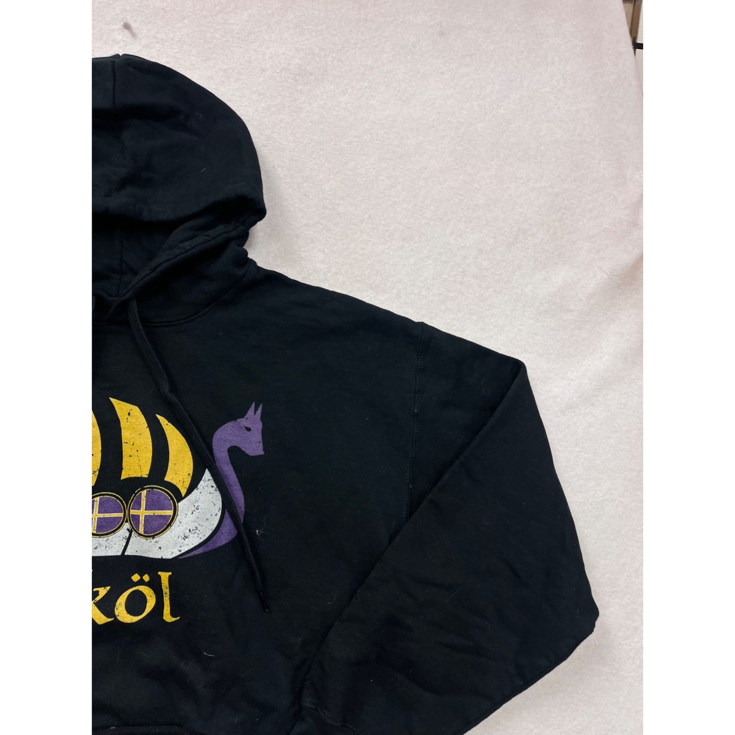 Sköl Viking Ship Graphic Black Hoodie L #8963