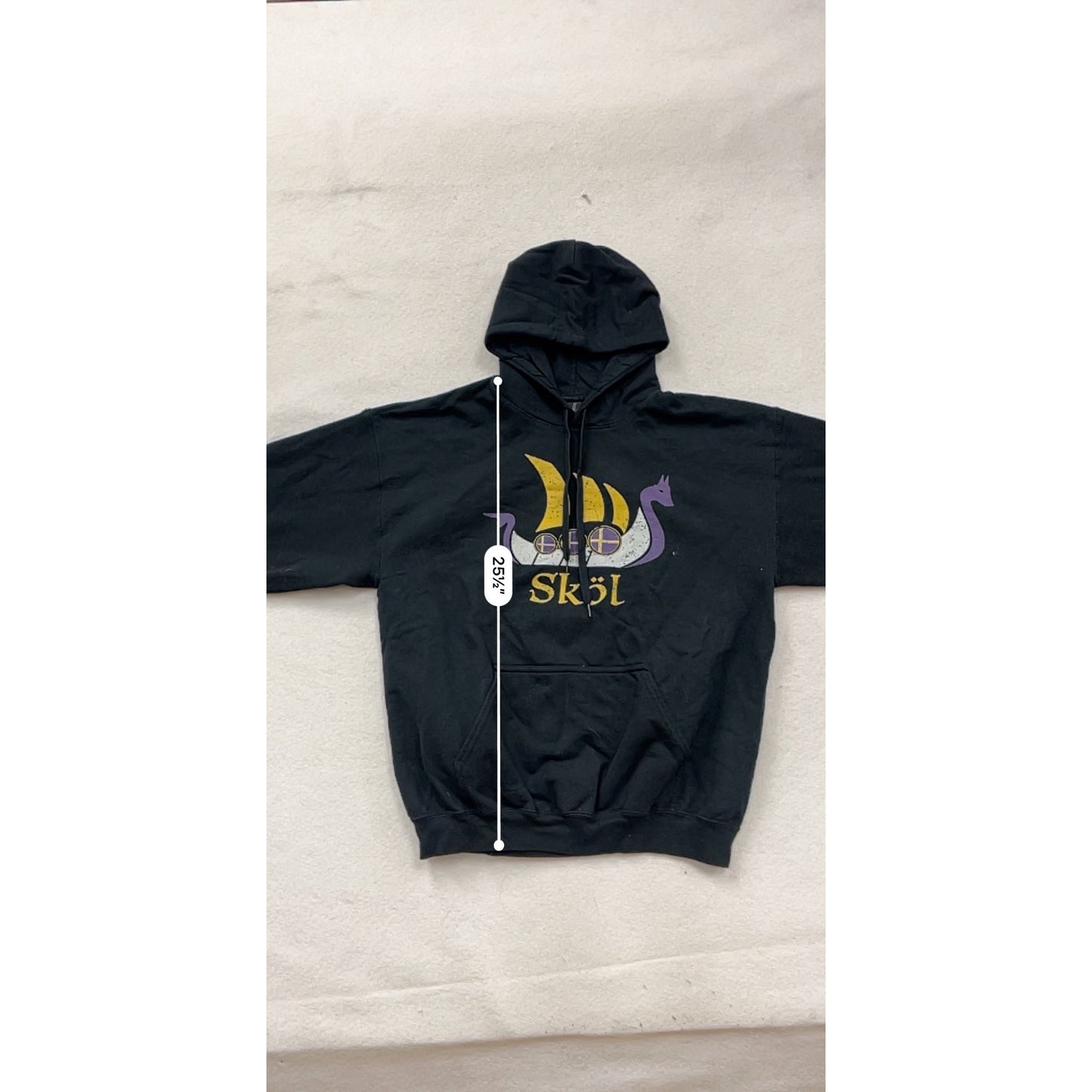Sköl Viking Ship Graphic Black Hoodie L #8963
