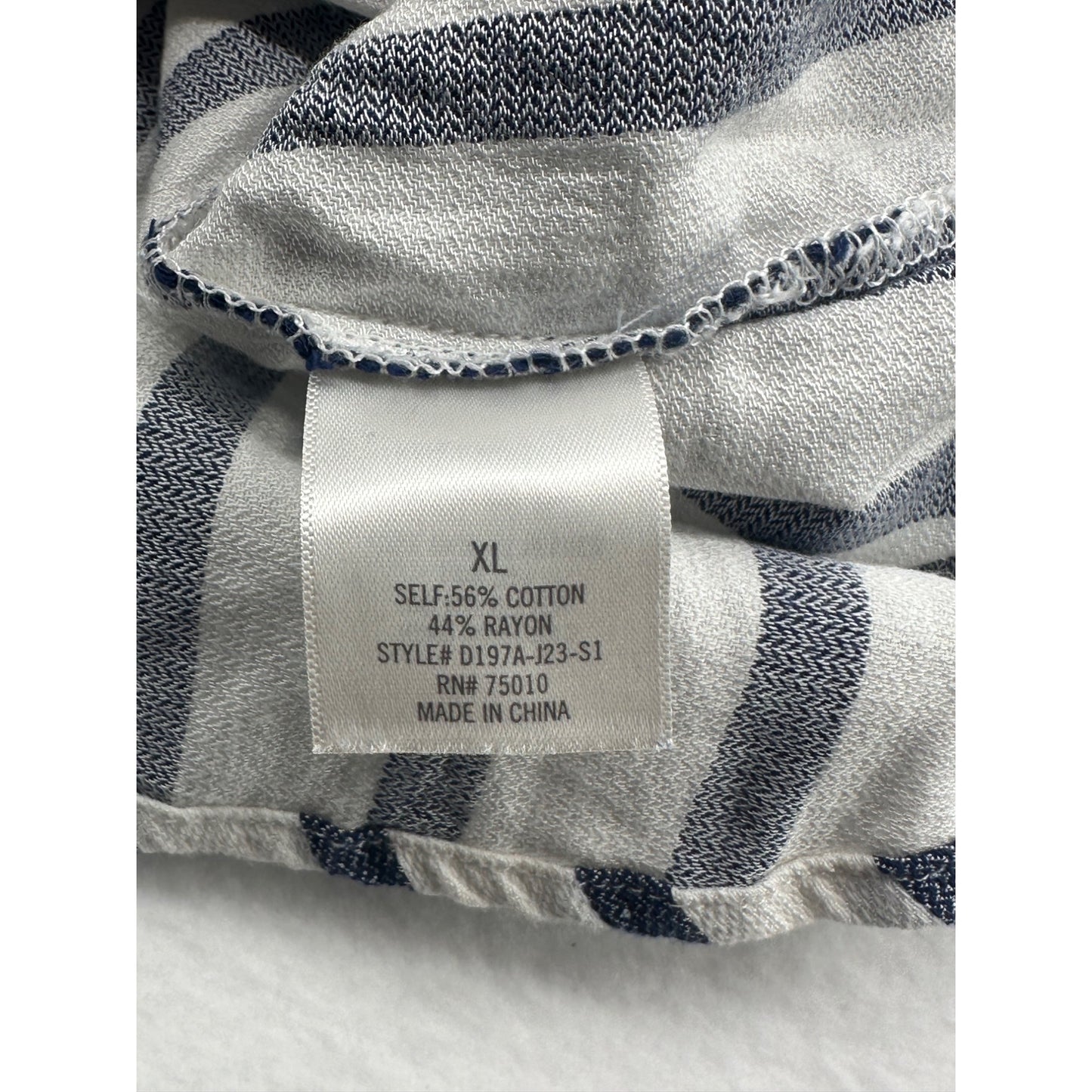 Harper Heritage Womens Striped Halter Tank Top Blue & White Sleeveless Cotton & Rayon Blend Size XL #6317