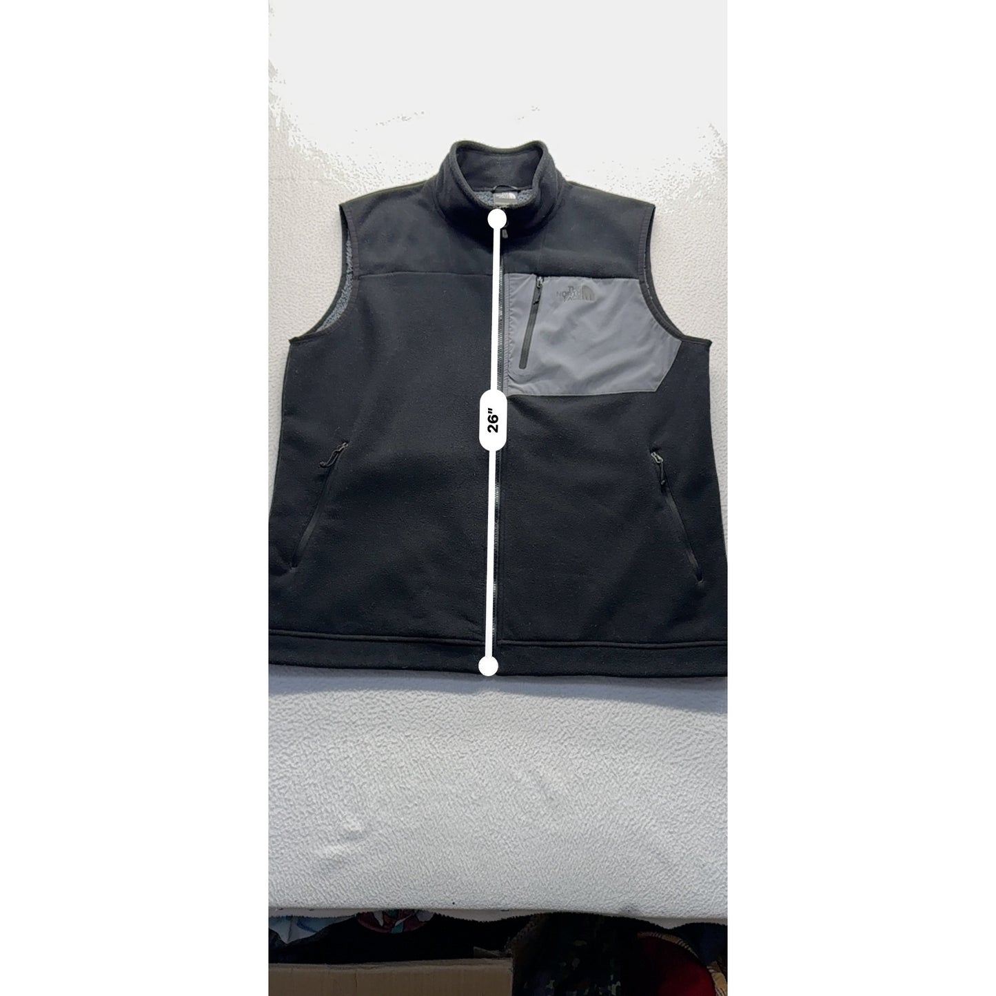 The North Face Mens Black & Gray Fleece Vest XL With Pockets #7782