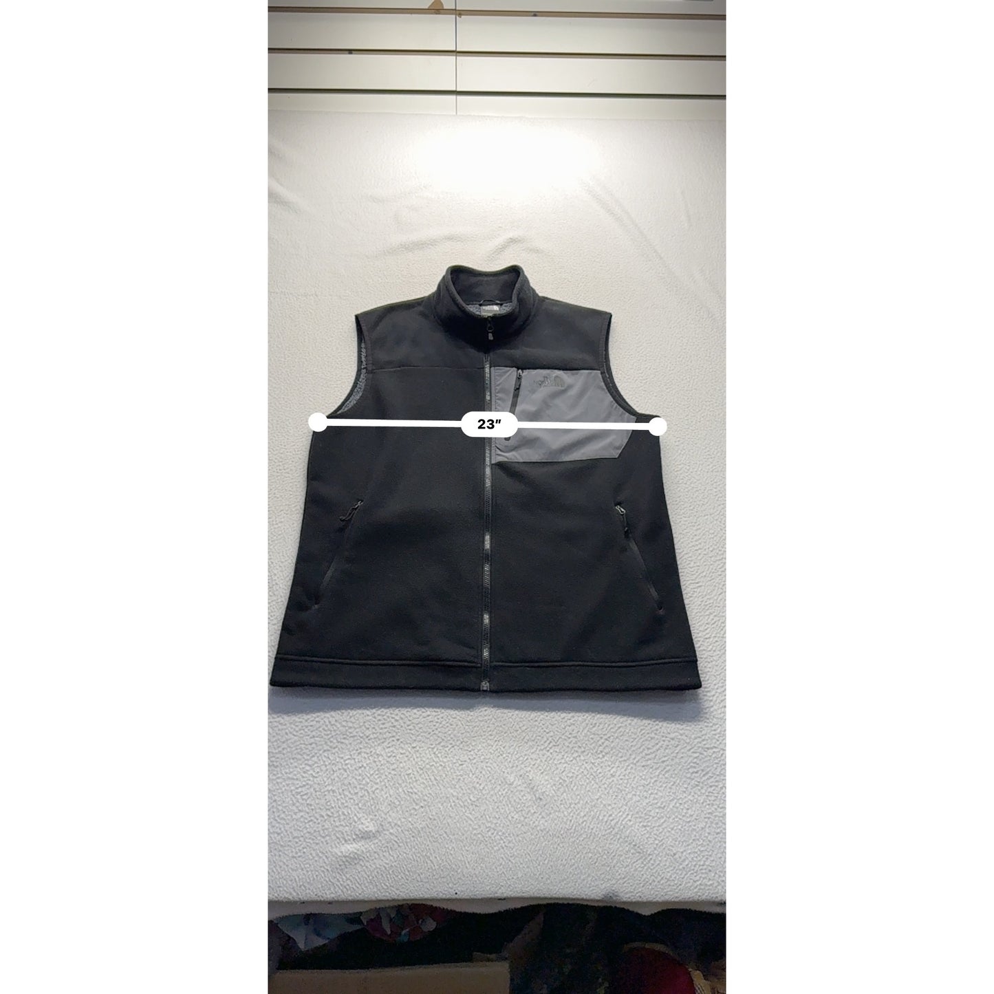 The North Face Mens Black & Gray Fleece Vest XL With Pockets #7782