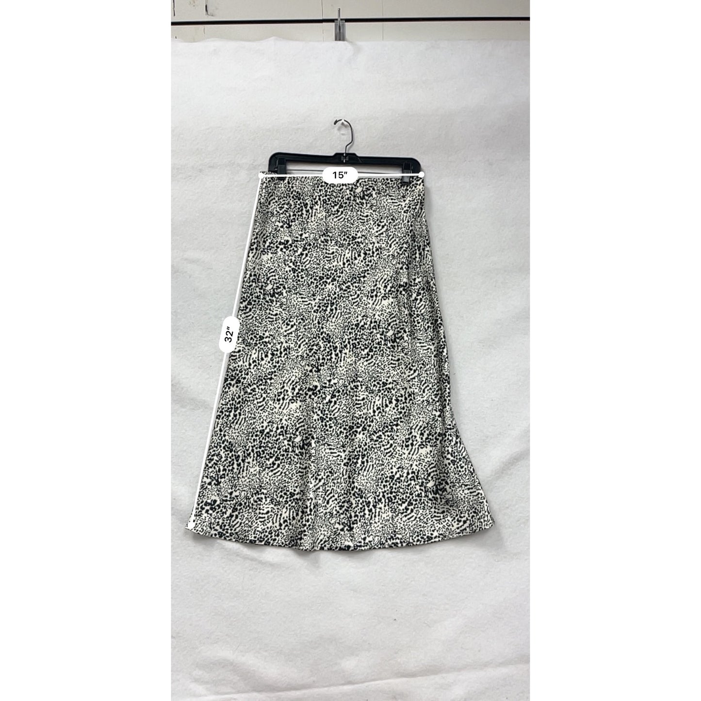 ReneeC A-Line Black & White Animal Print Skirt #8335