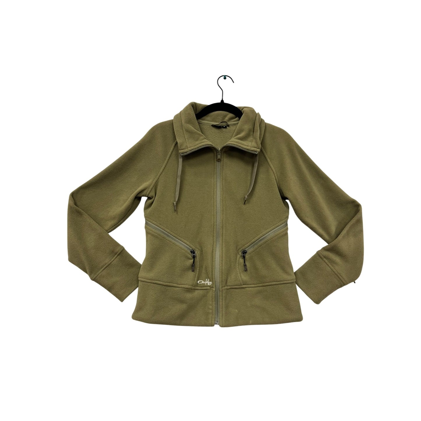 Oakley Womens Fleece Jacket Olive Green Zip-Up Size S #6297