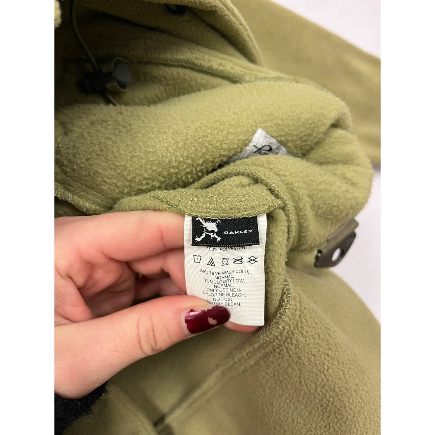 Oakley Womens Fleece Jacket Olive Green Zip-Up Size S #6297