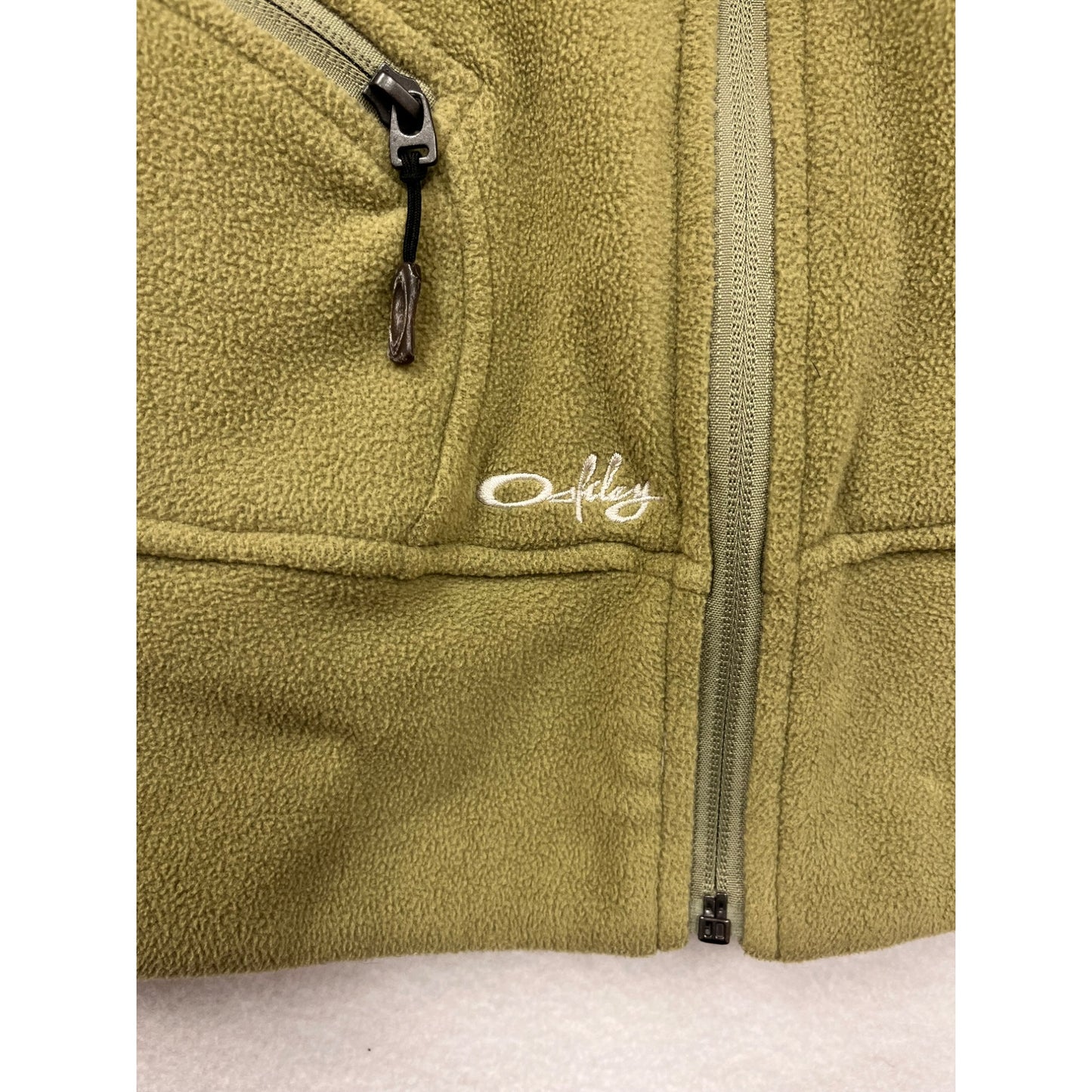 Oakley Womens Fleece Jacket Olive Green Zip-Up Size S #6297