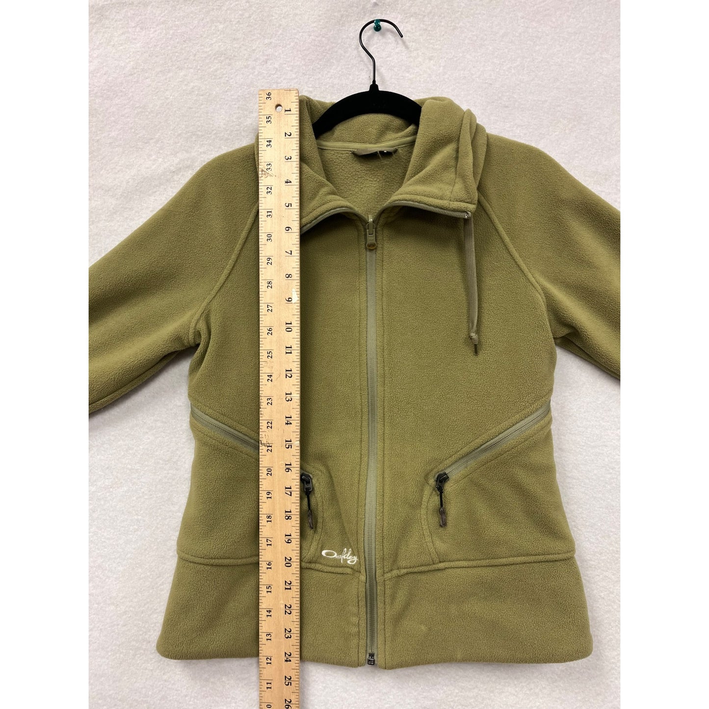 Oakley Womens Fleece Jacket Olive Green Zip-Up Size S #6297