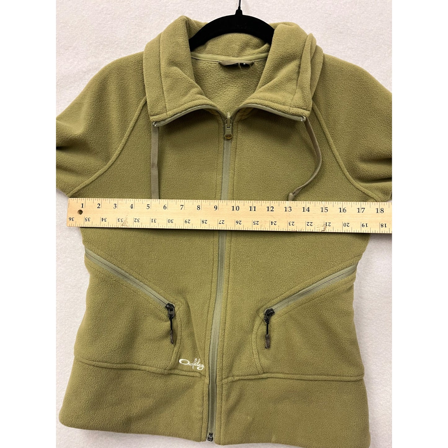 Oakley Womens Fleece Jacket Olive Green Zip-Up Size S #6297
