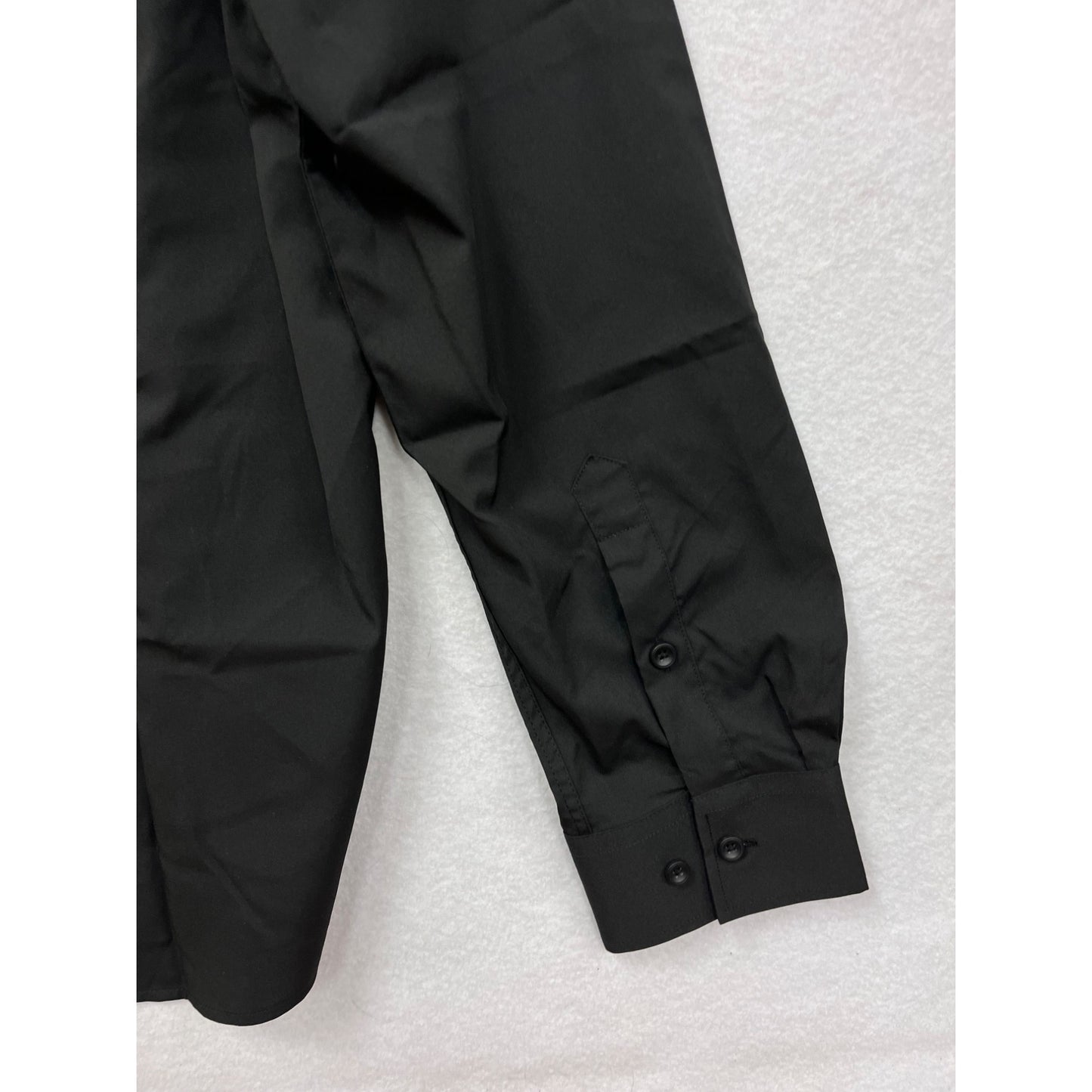 Mens Black Flex Button-Up Long-Sleeve Dress Shirt Size L #8120
