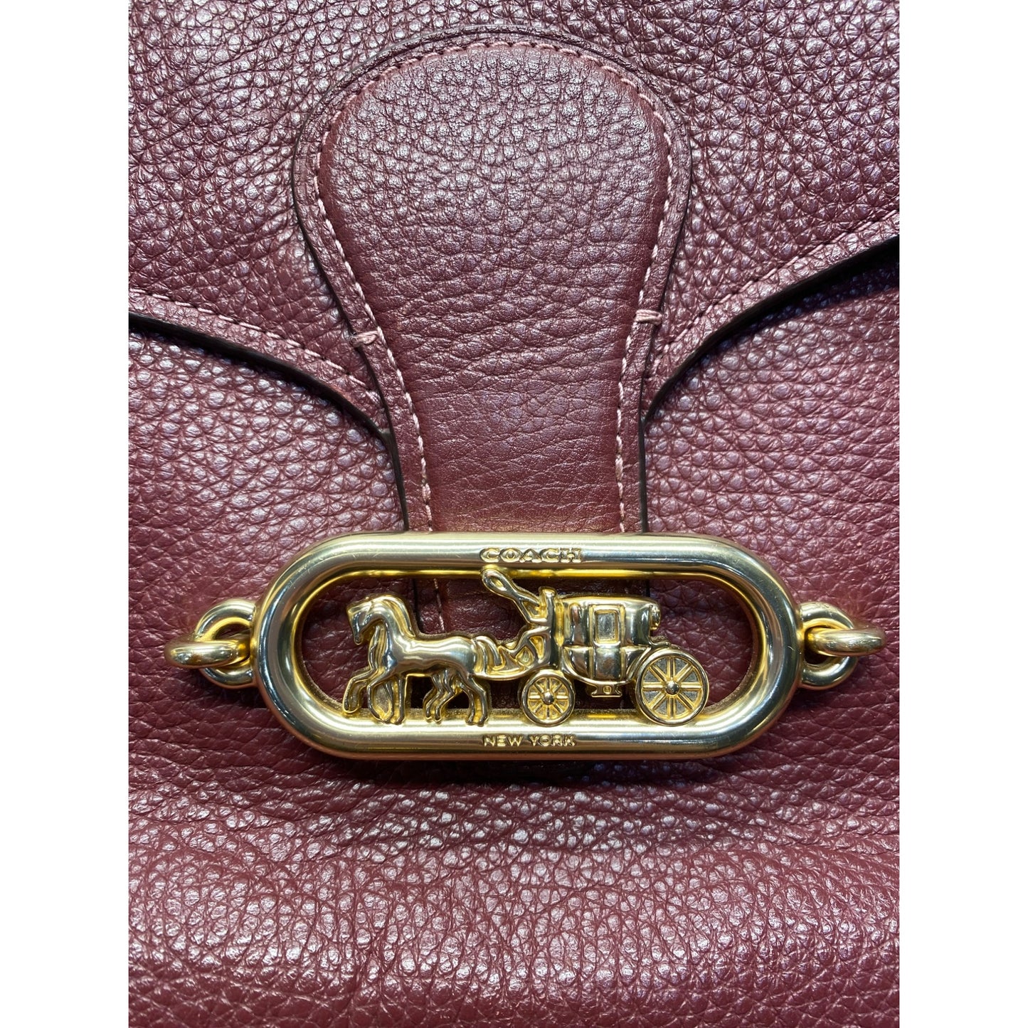 Authentic Maroon Coach Shoulder bag #5085