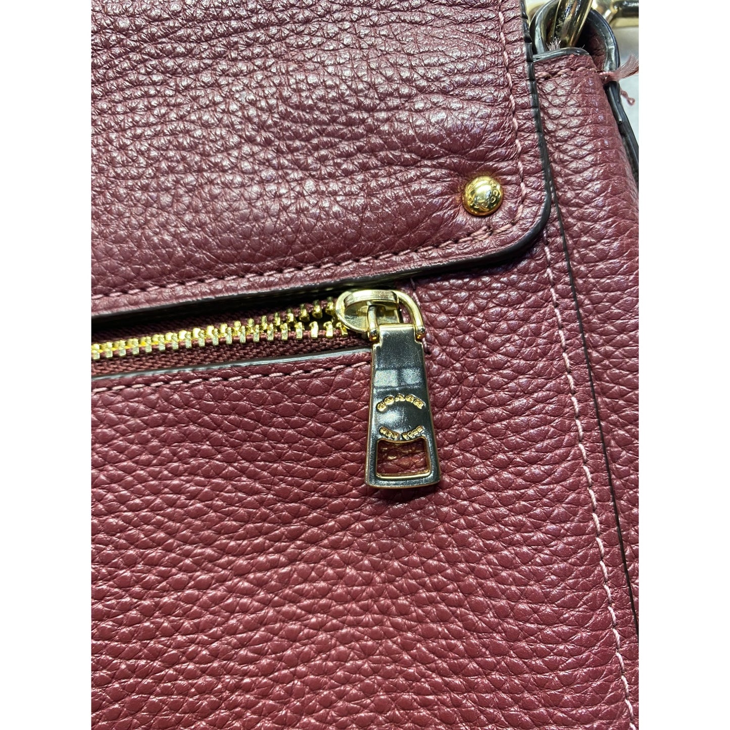 Authentic Maroon Coach Shoulder bag #5085