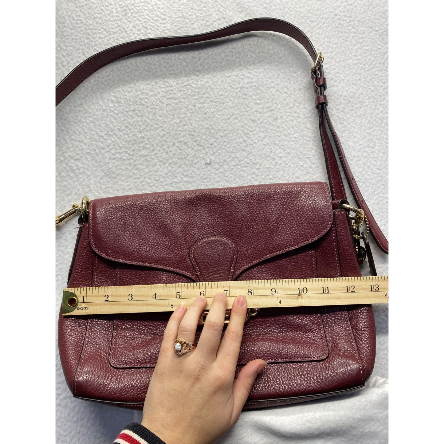 Authentic Maroon Coach Shoulder bag #5085