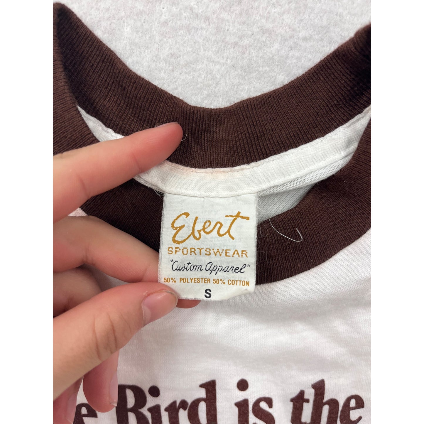 Vintage Elert Wild Turkey Ringer T-Shirt "The Bird Is The Word" #8356