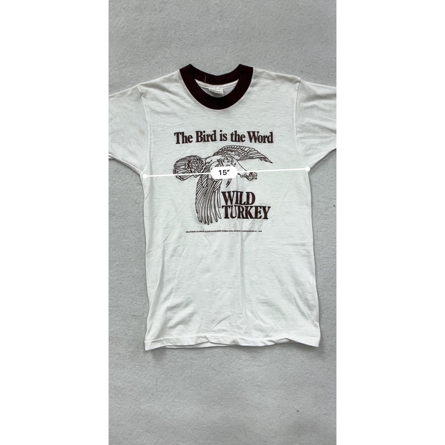 Vintage Elert Wild Turkey Ringer T-Shirt "The Bird Is The Word" #8356