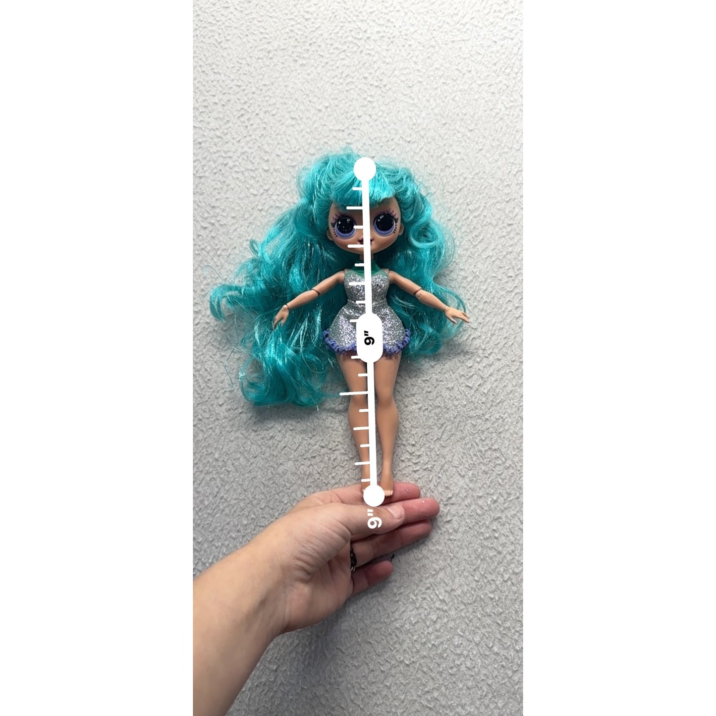LOL Surprise Doll With Teal Hair & Glitter Silver Dress #9956