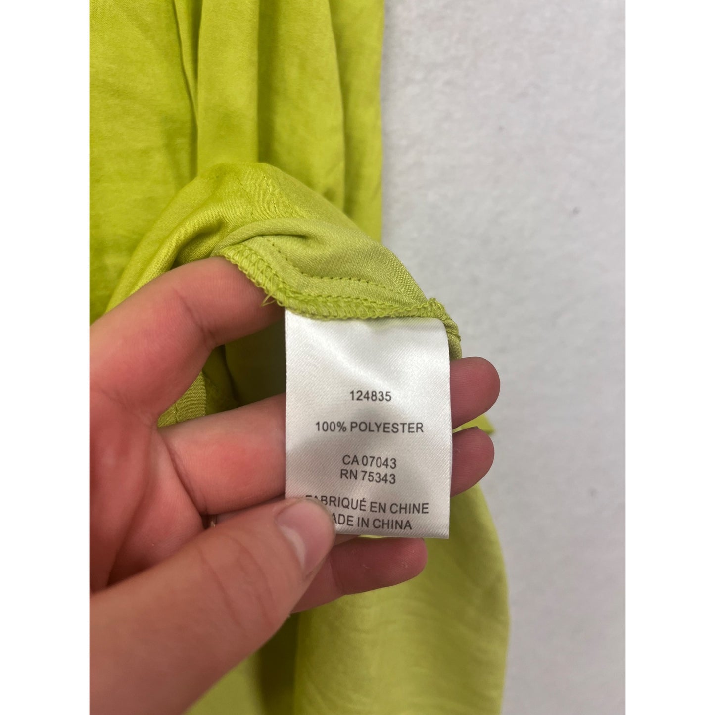 Rachel Lime Green Sleeveless Blouse With V-Neck & Ruffle Trim Womens XS #6822