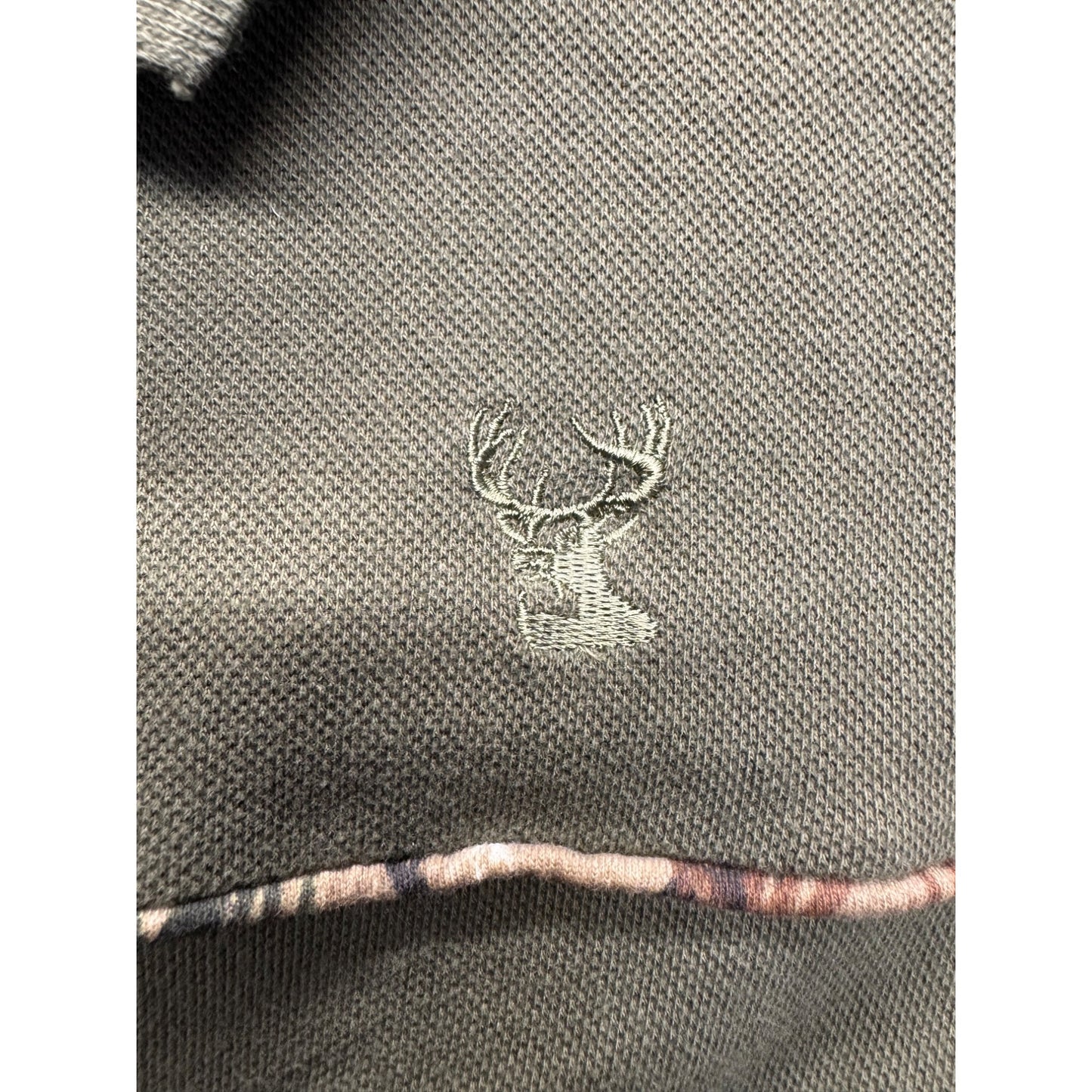 Buck Wear L Camo Accent Polo Shirt 100% Cotton Made In Pakistan #9183