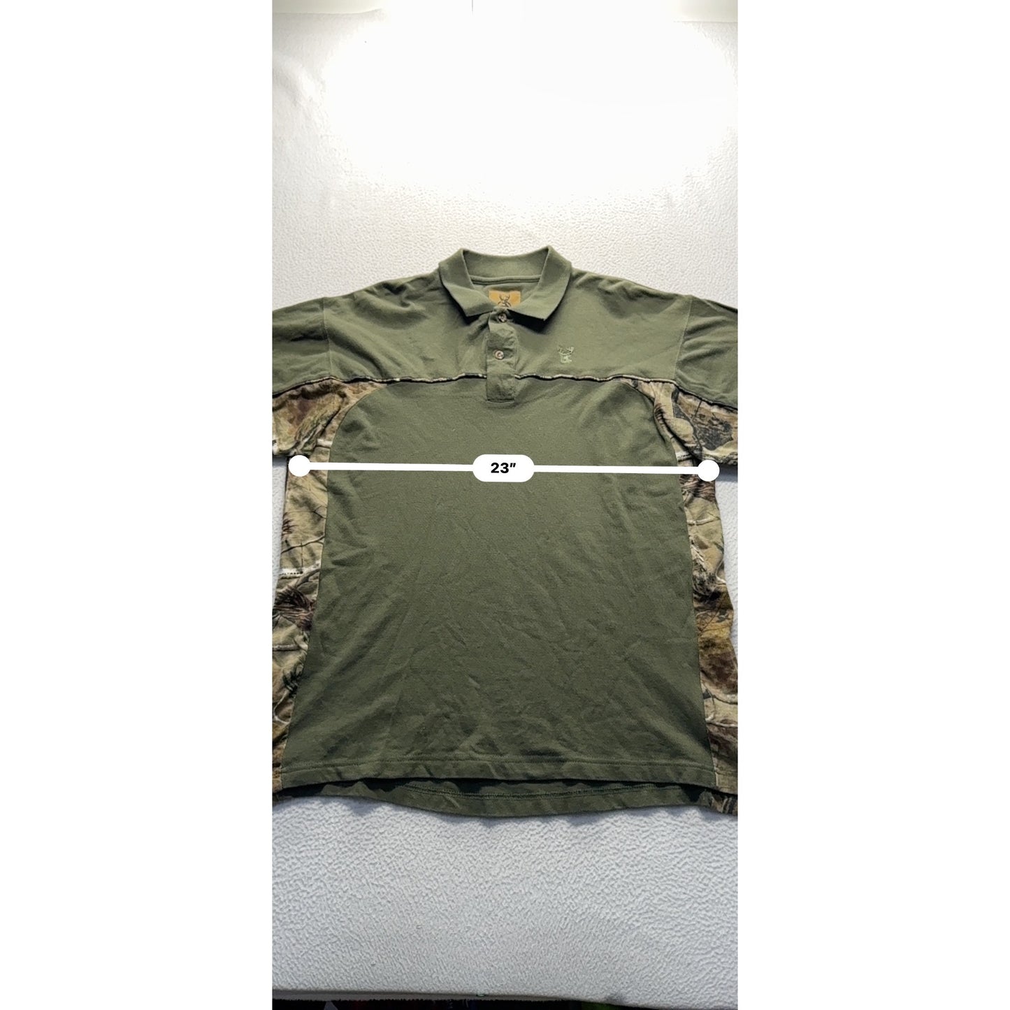 Buck Wear L Camo Accent Polo Shirt 100% Cotton Made In Pakistan #9183