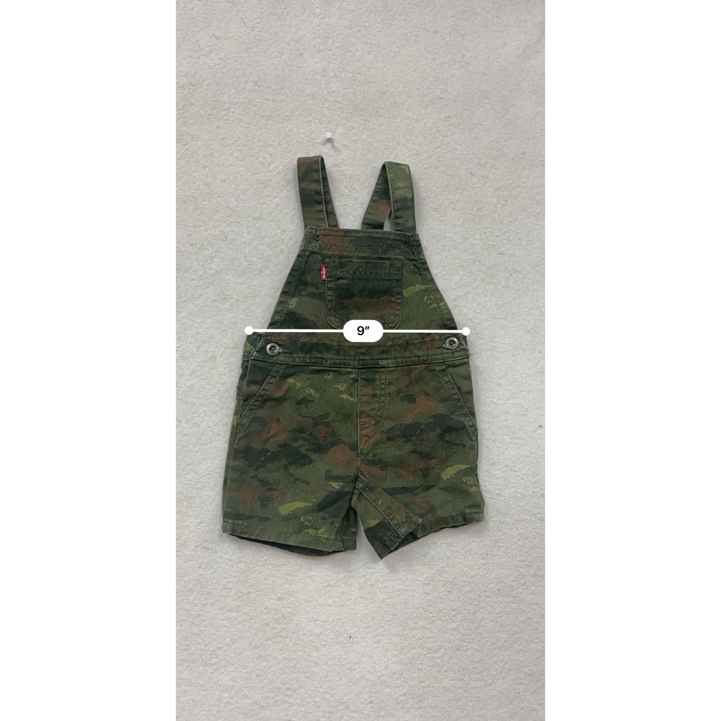 Levis Baby Camo Print Short Overalls 12M #8605