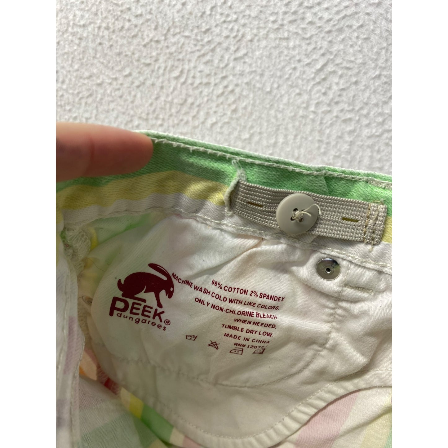 Peek Dungarees Girls Striped Cotton Blend Shorts #5905