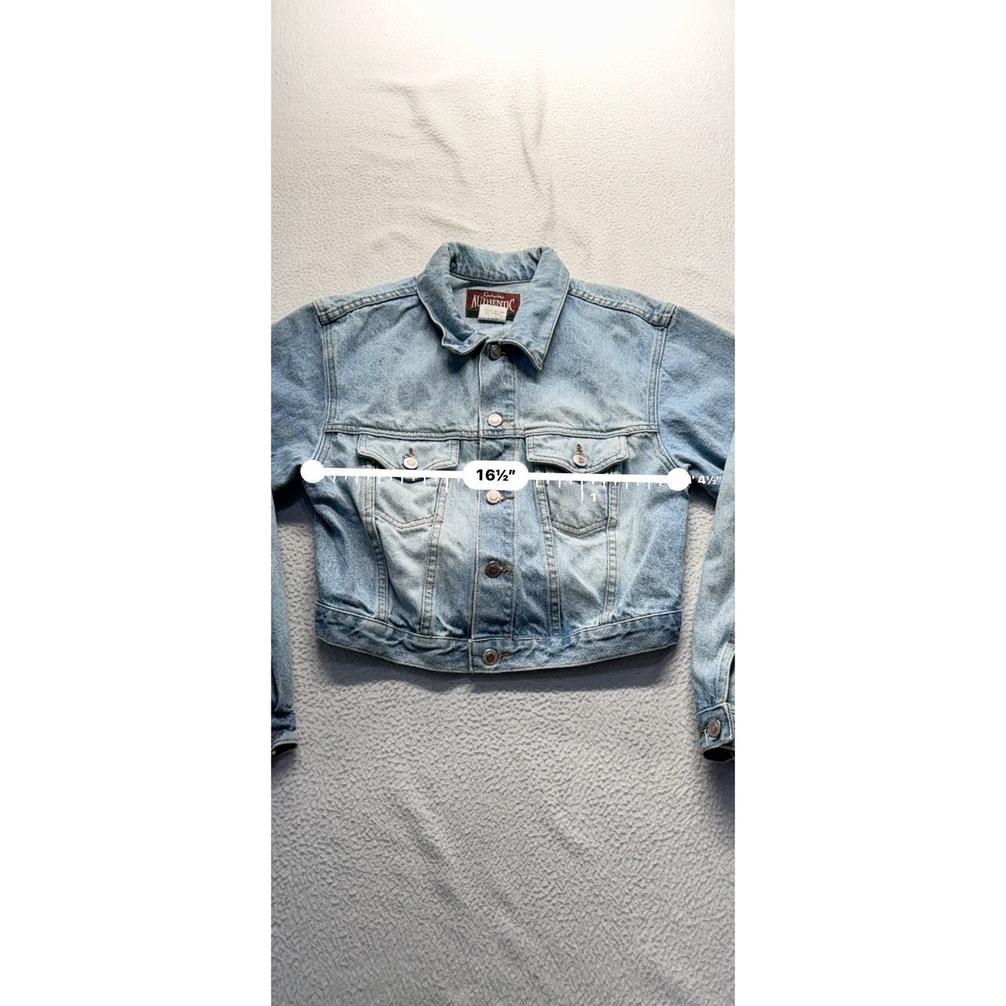Vintage Cropped Light Wash Denim Jacket #7750