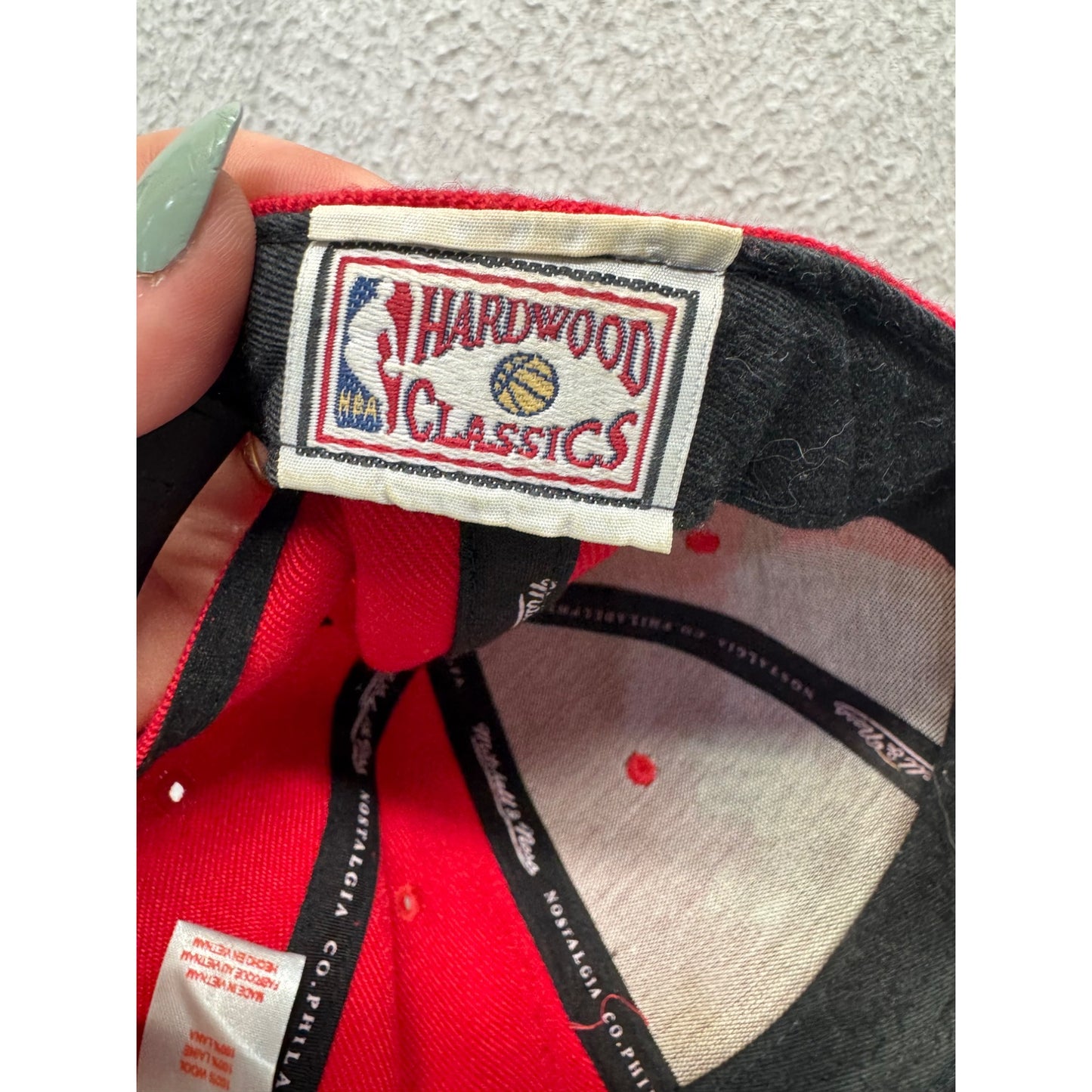 Mitchell & Ness Wool Chicago Bulls Red & Black Snapback Hat #7863