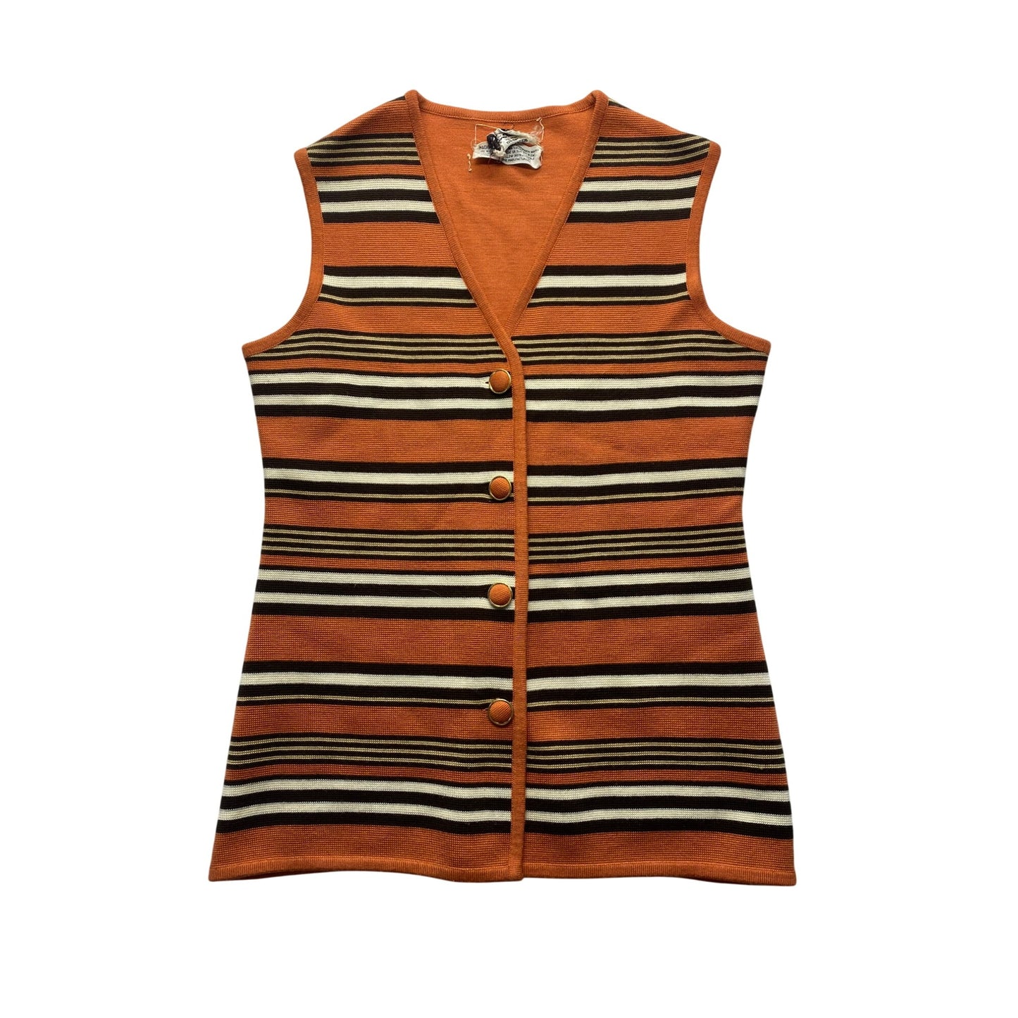 Vintage Gina Teresa Striped Wool & Acrylic Sweater Vest #5865